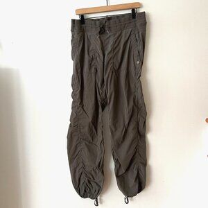 Lululemon Studio Dance Pants Gray Unlined Cinch Hem Women's SIze 12